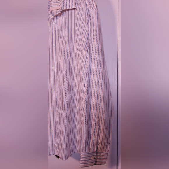 Banana Republic Men's Long-Sleeve Dress Shirt Size XL Stripes Blue White Orange - Picture 5 of 13